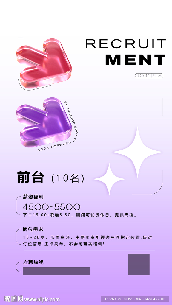 夜店招聘海報