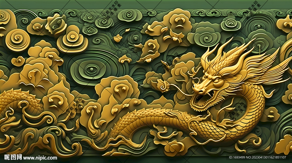 中国龙壁画