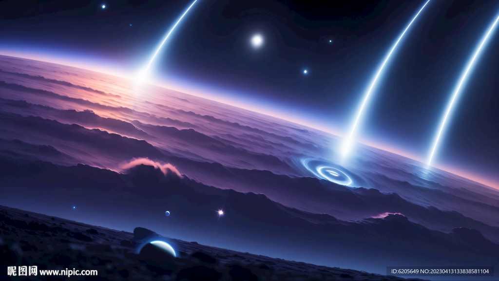 星空宇宙星球星系流星隕石撞擊