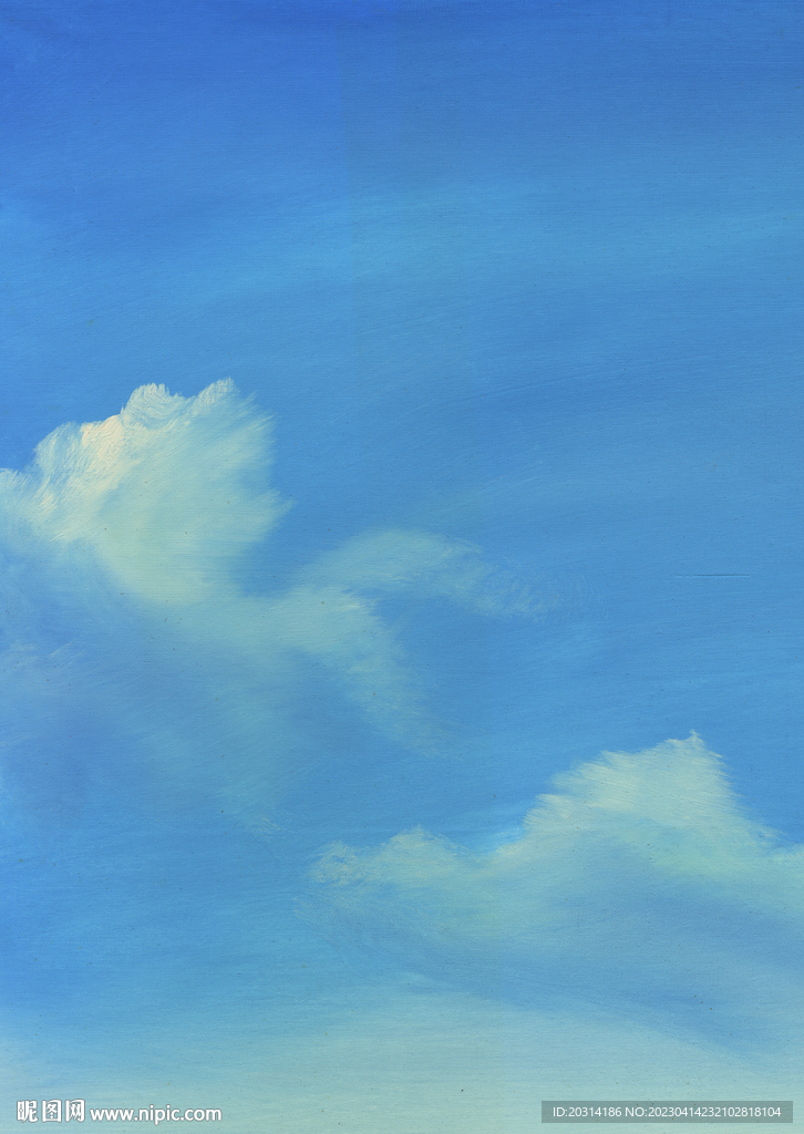 天空油画手绘壁画背景