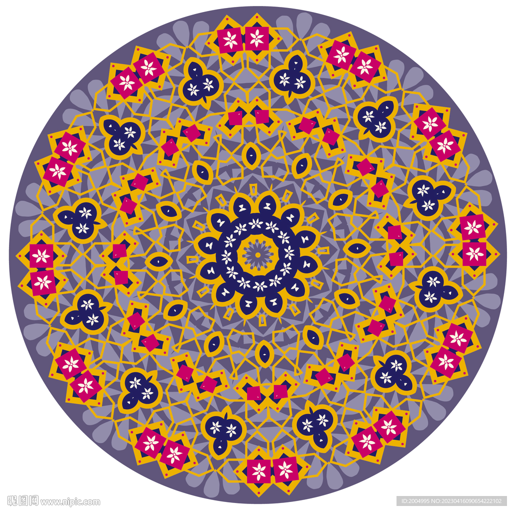 民族风圆形编织地毯地垫装饰图案