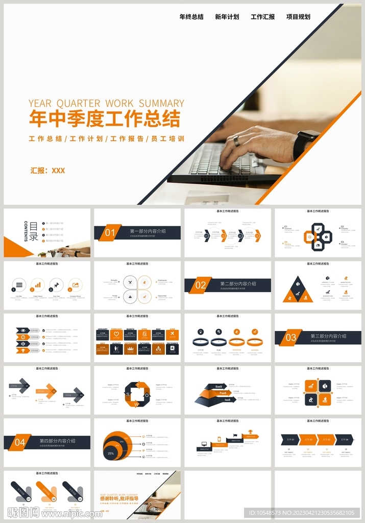年中季度工作總結匯報PPT