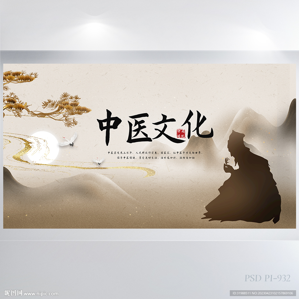 中国风中医养生中医文化展板海报
