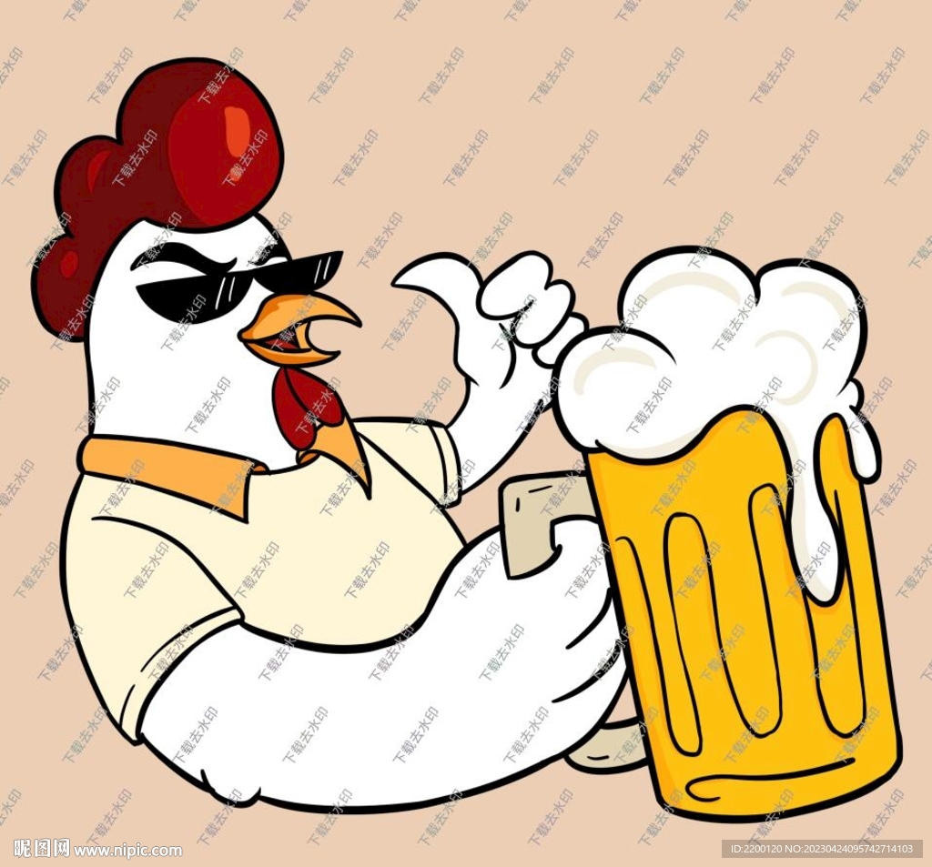 卡通啤酒鸡