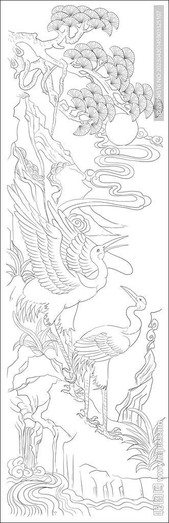 松樹仙鶴