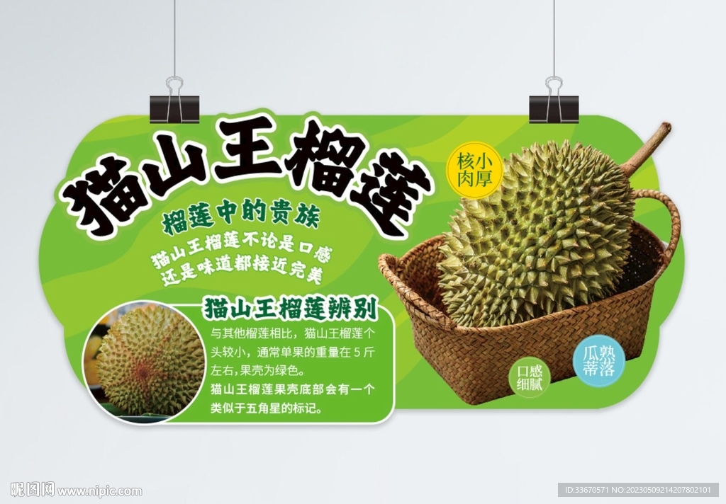 貓山王榴蓮吊牌