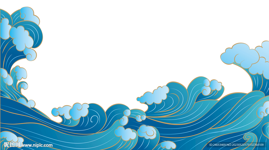 海浪貼花
