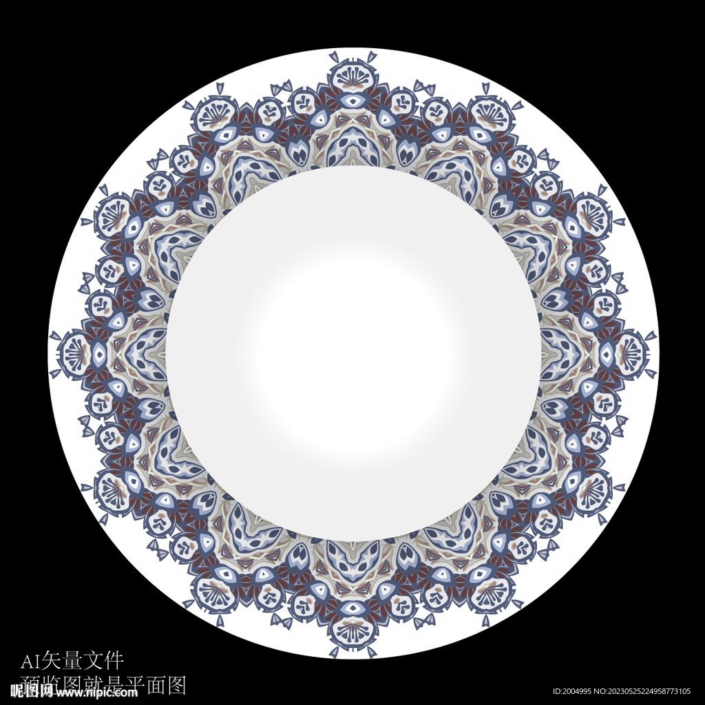 餐盘花面设计图案