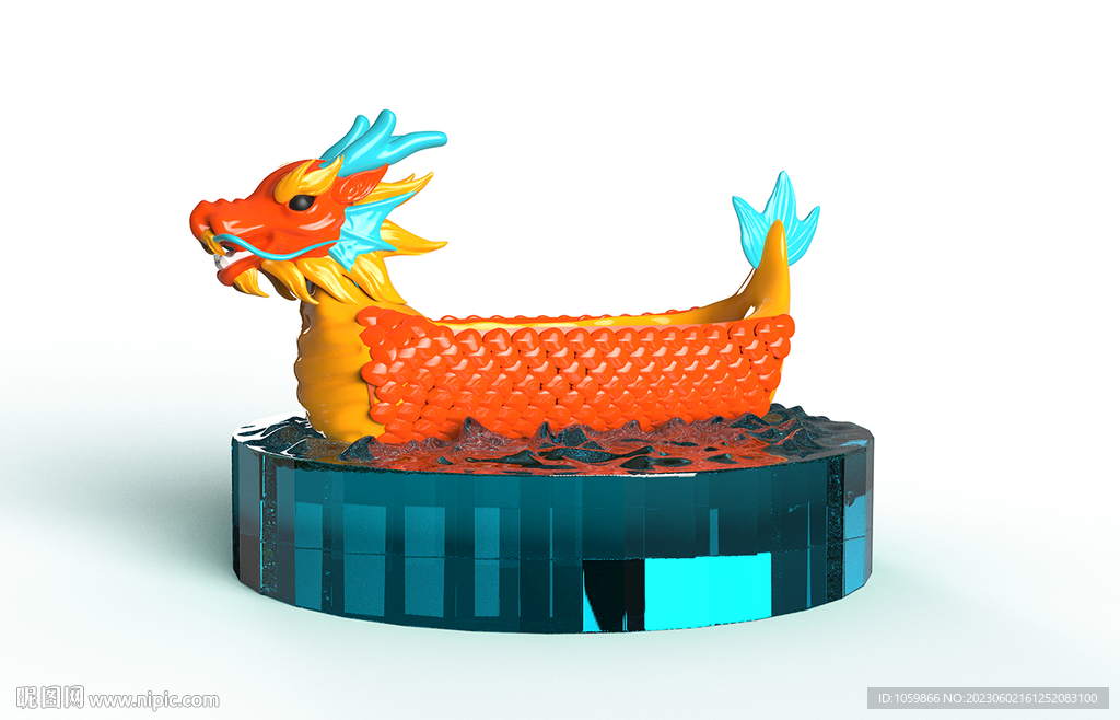 端午節(jié)透明底3D龍舟素材