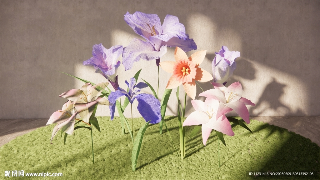 紙藝花su模型