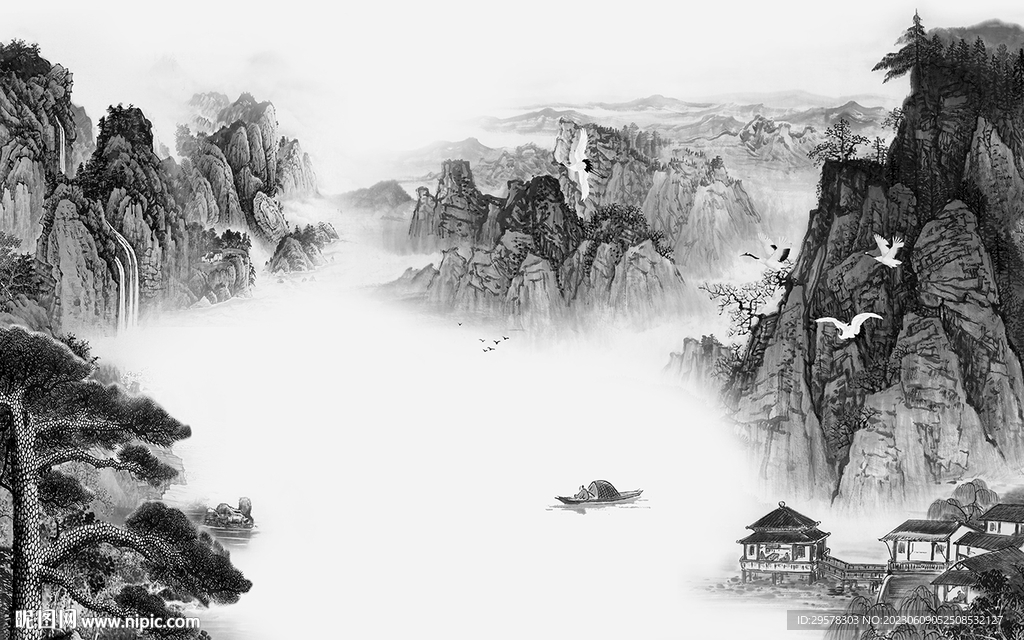 客廳 現代中式山水 TIf分層