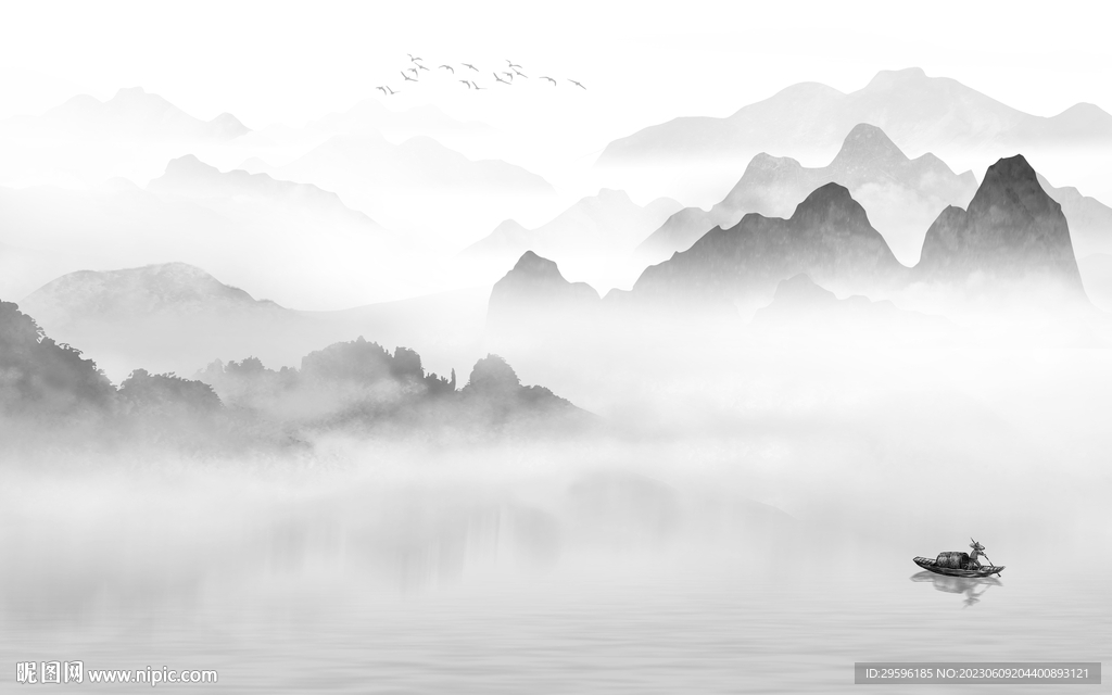 大氣 高雅灰色山水 tIf分層