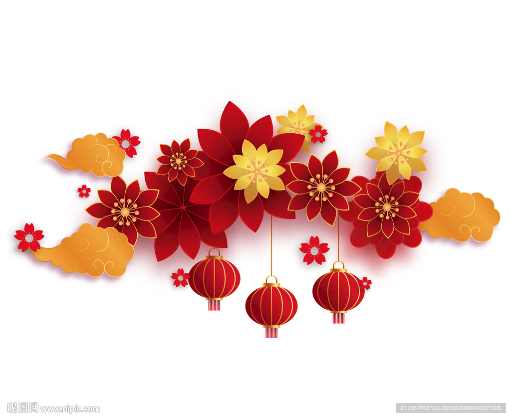 花朵祥云燈籠