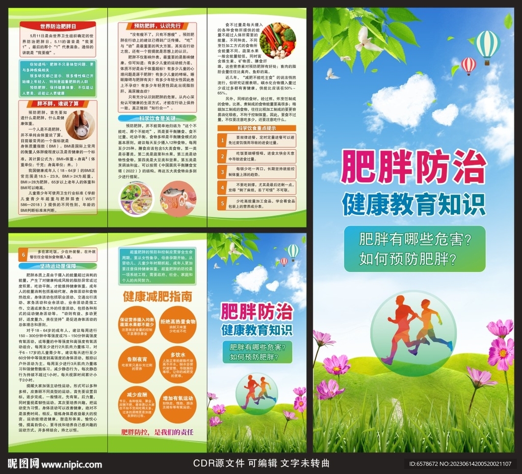 肥胖防治三折頁