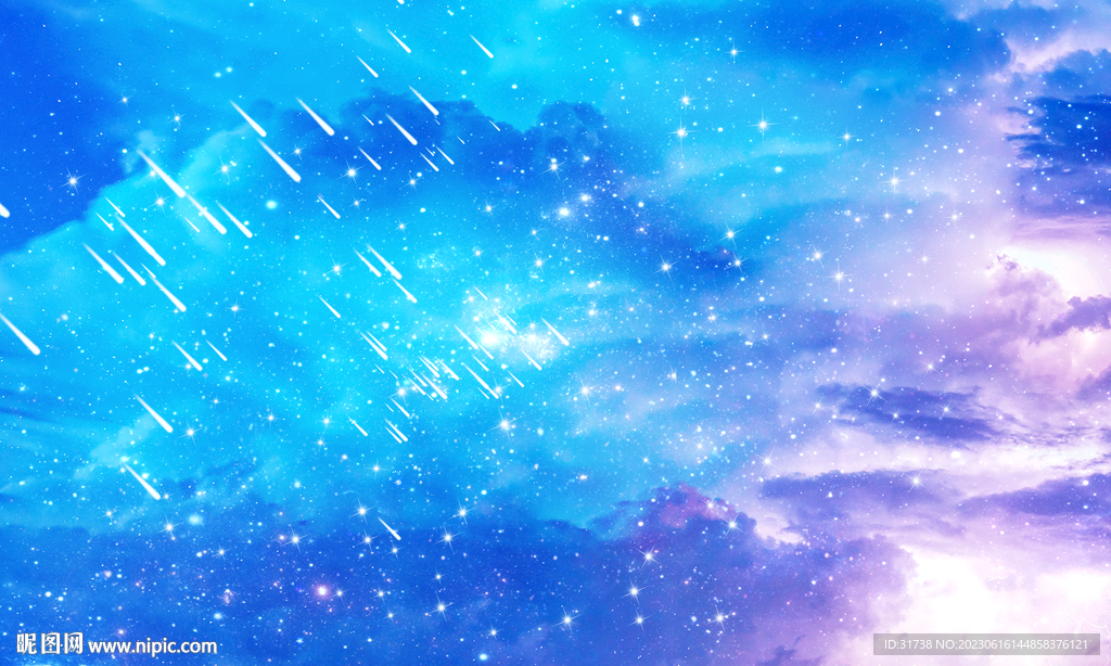 流星雨星空背景