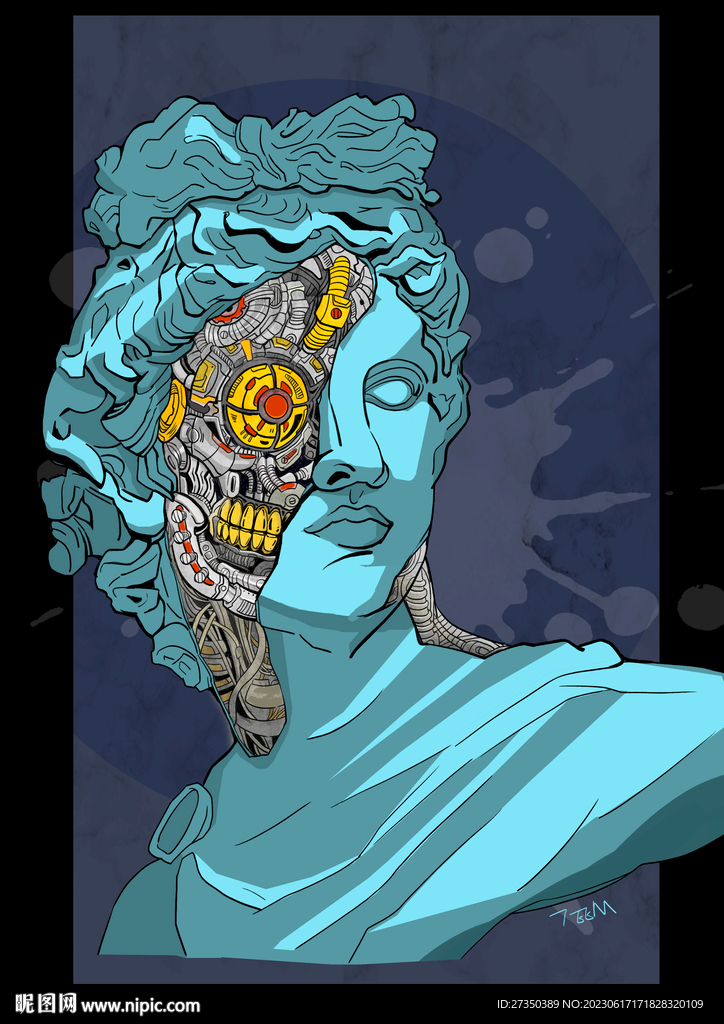插畫機械雕塑