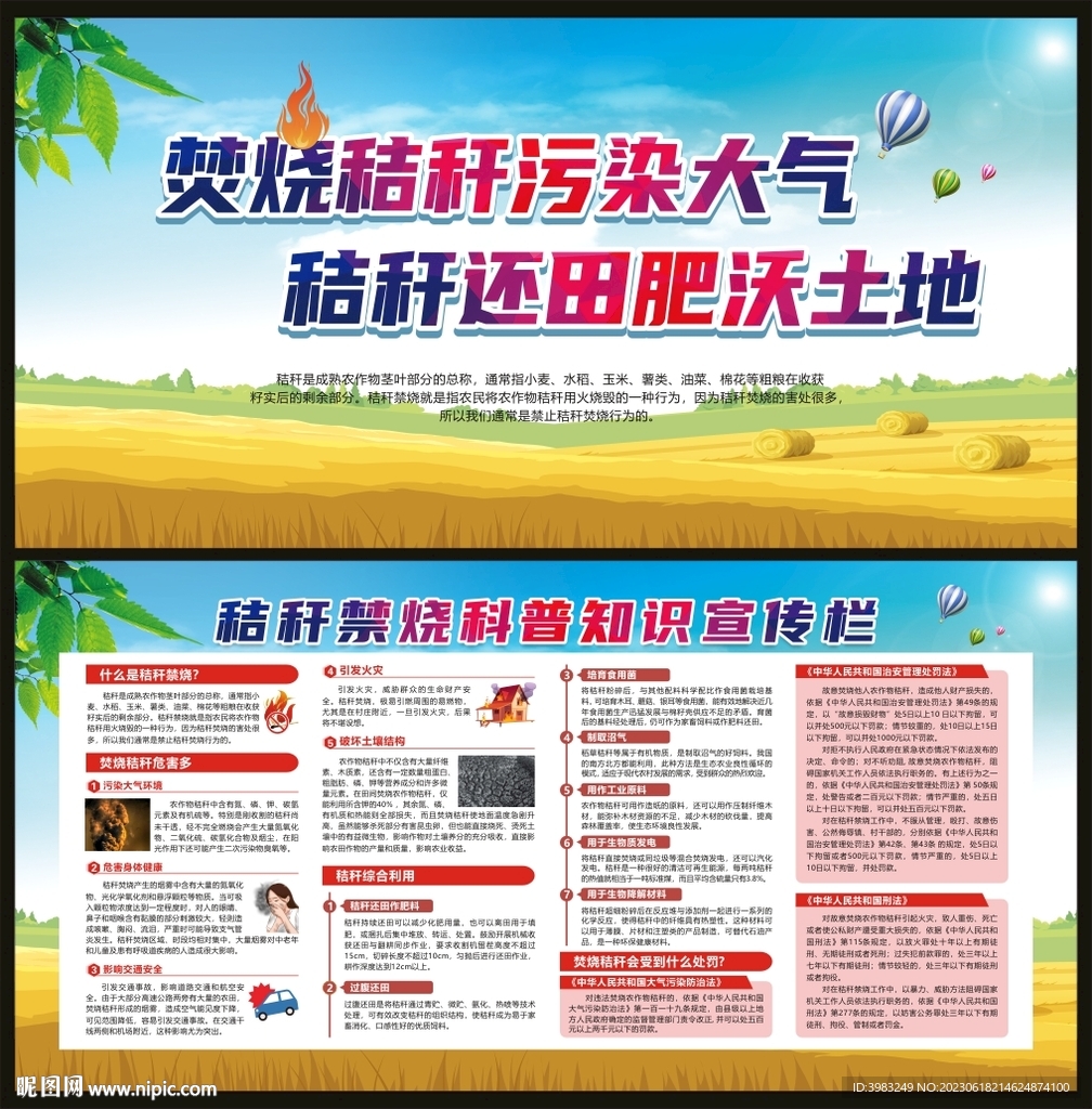 秸稈禁燒科普知識宣傳欄
