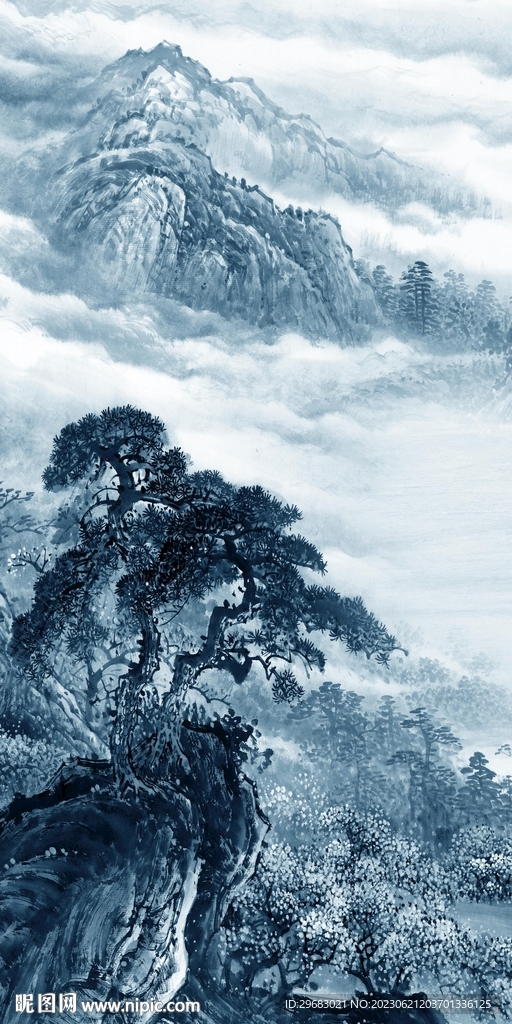 大氣 高清山水玄關(guān) Tif分層