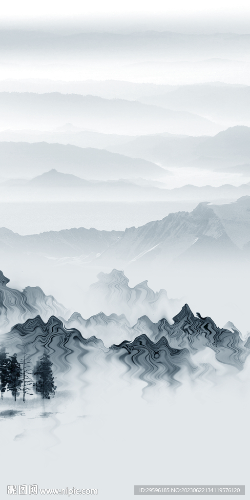意境 輕奢簡意山水 tif分層