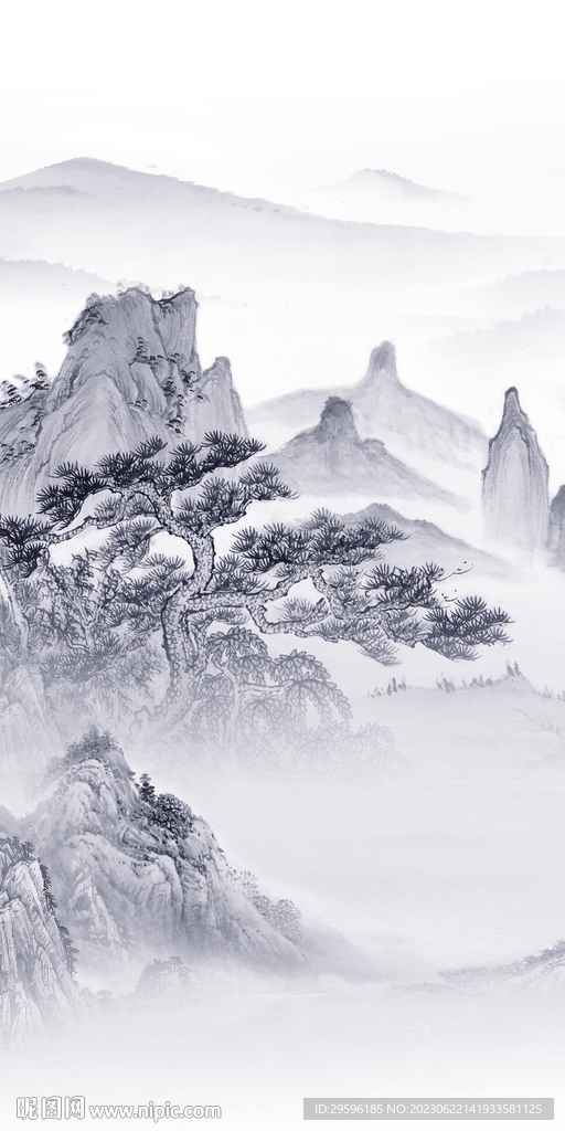 新款 簡約玄關山水 tif分層