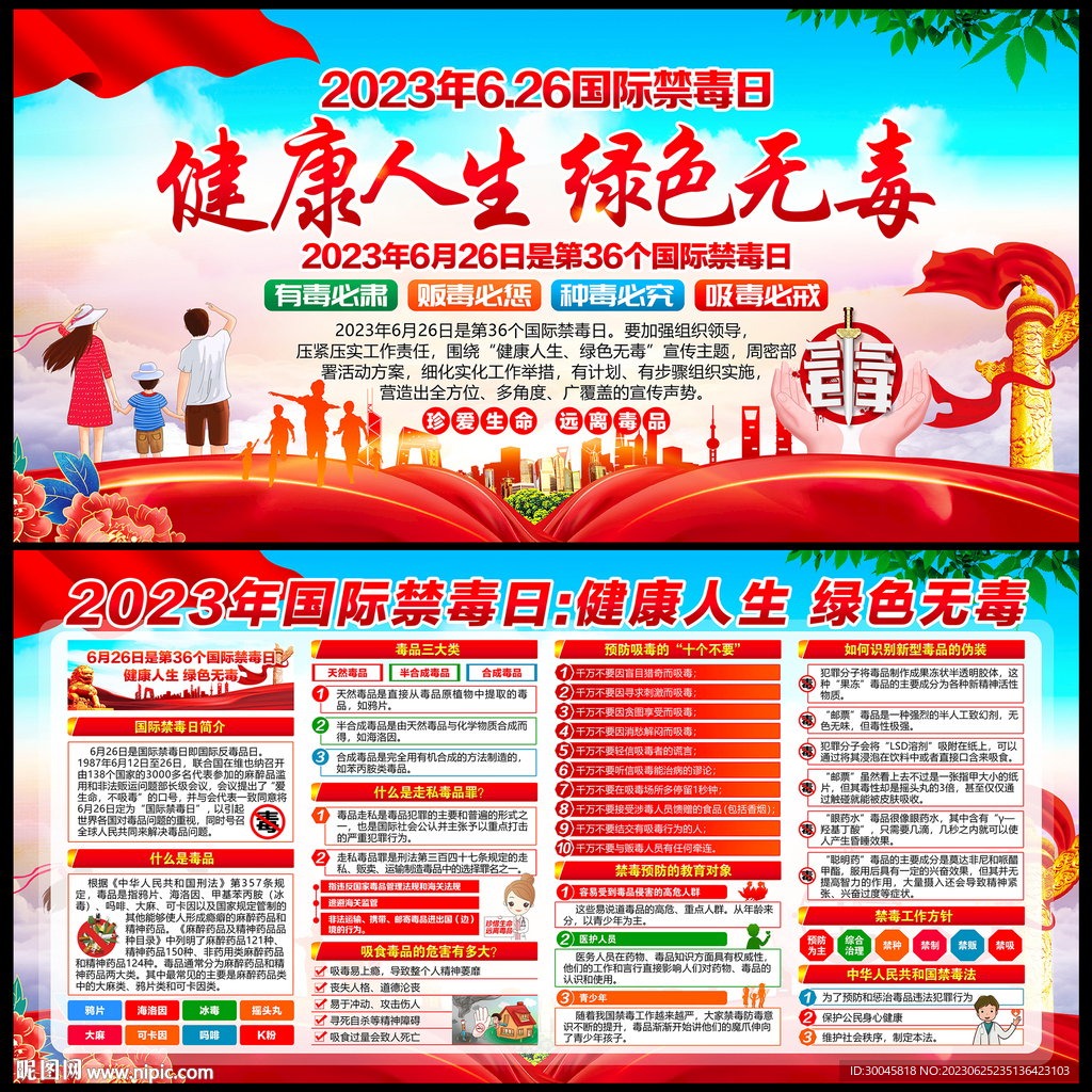 2023年國際禁毒日宣傳展板