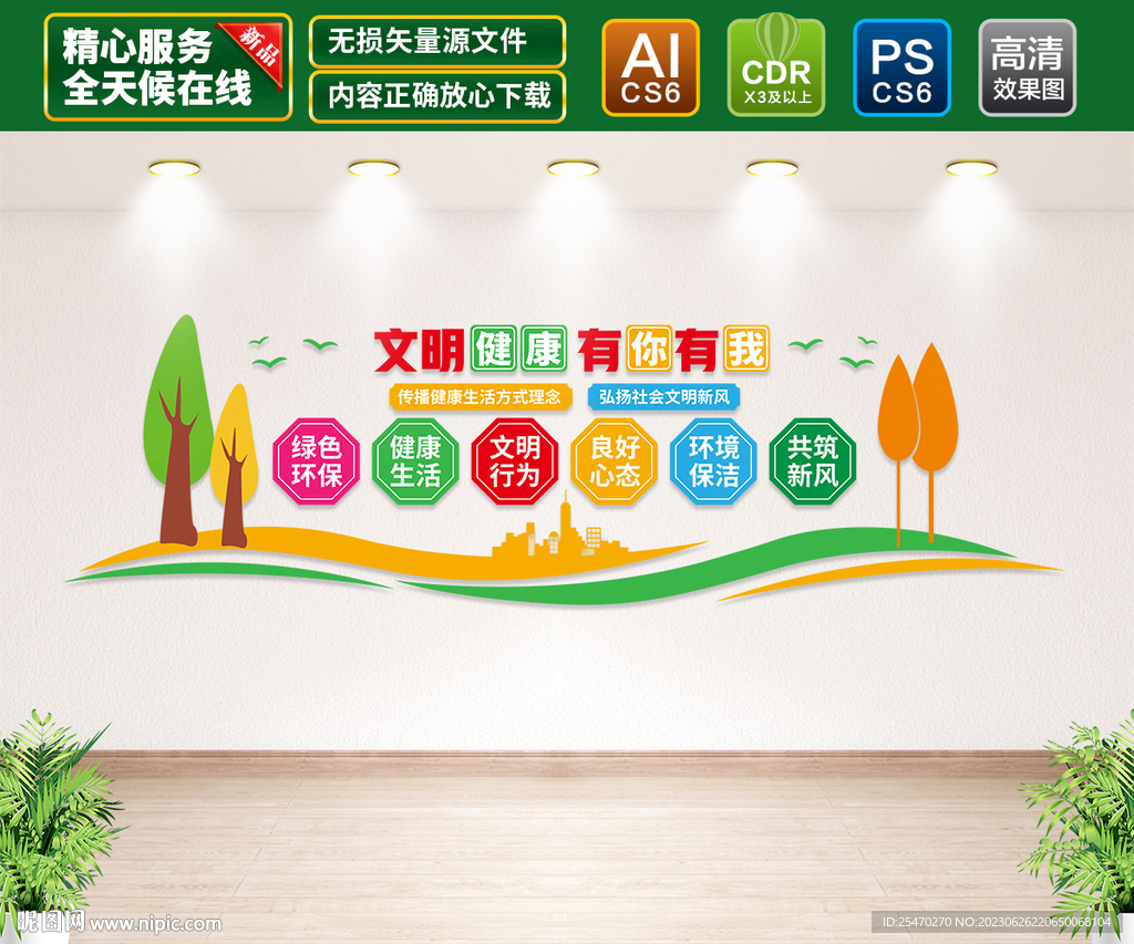 文明健康有你有我文化墻
