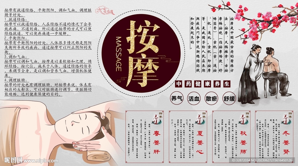 按摩養(yǎng)生背景墻