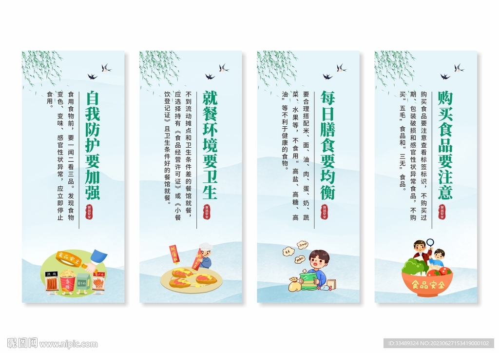 食品安全展板掛畫