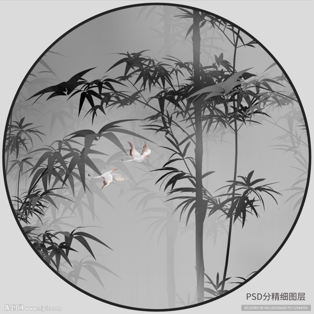 竹子玄關畫