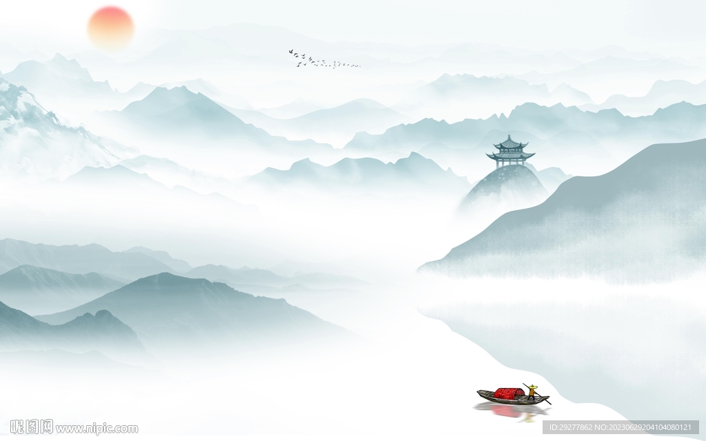 高檔 山水新背景墻 TIf分層