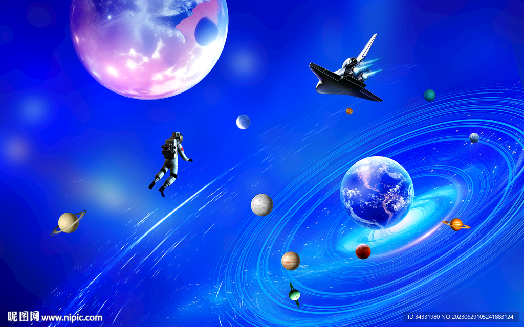 銀河系行星太空宇宙星球主題背景