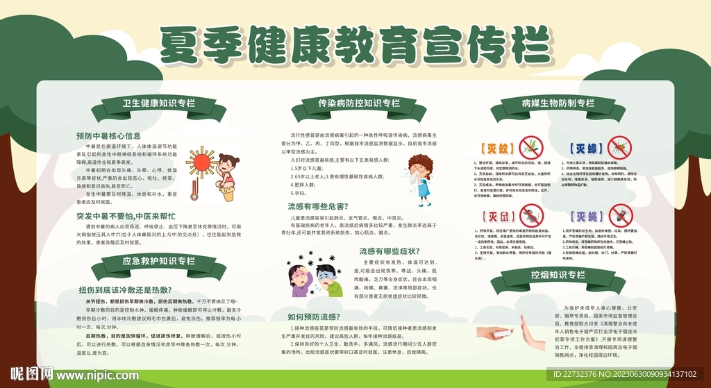 夏季健康教育宣傳欄
