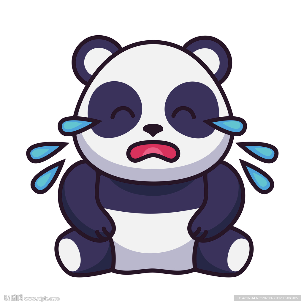 矢量卡爱卡通动物大熊猫插画素材