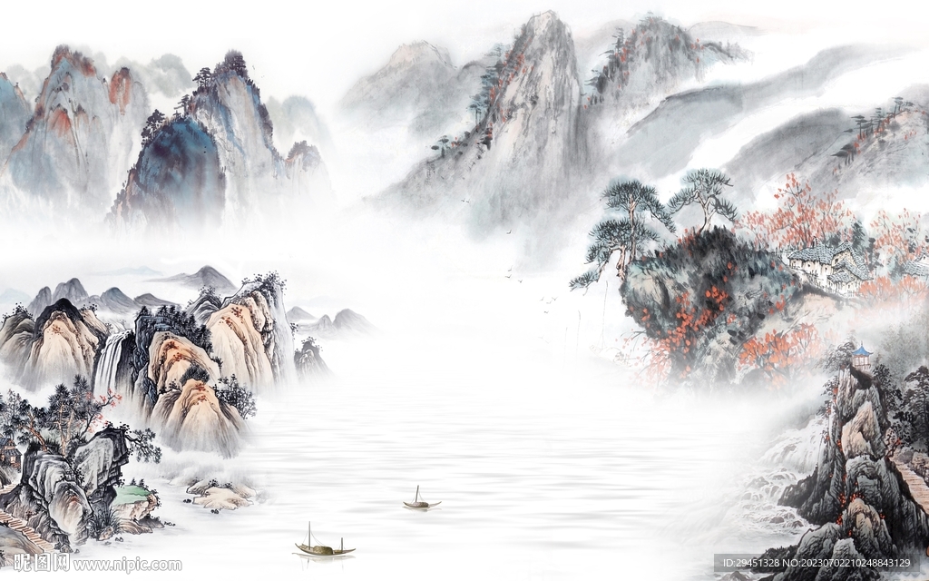 新款 最新中式山水 Tif分層