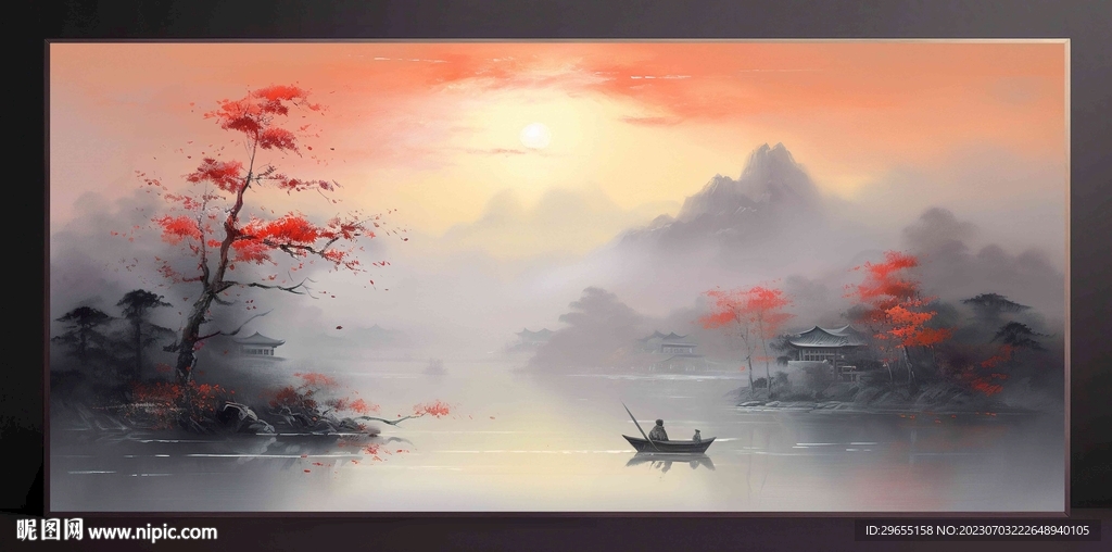 山水畫(huà)裝飾畫(huà)無(wú)框畫(huà)