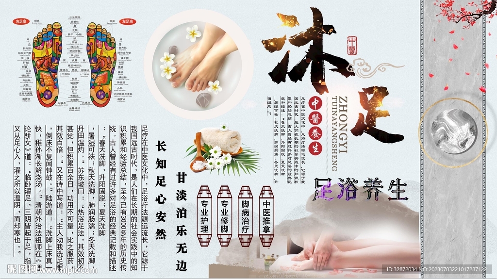 足浴養(yǎng)生背景墻