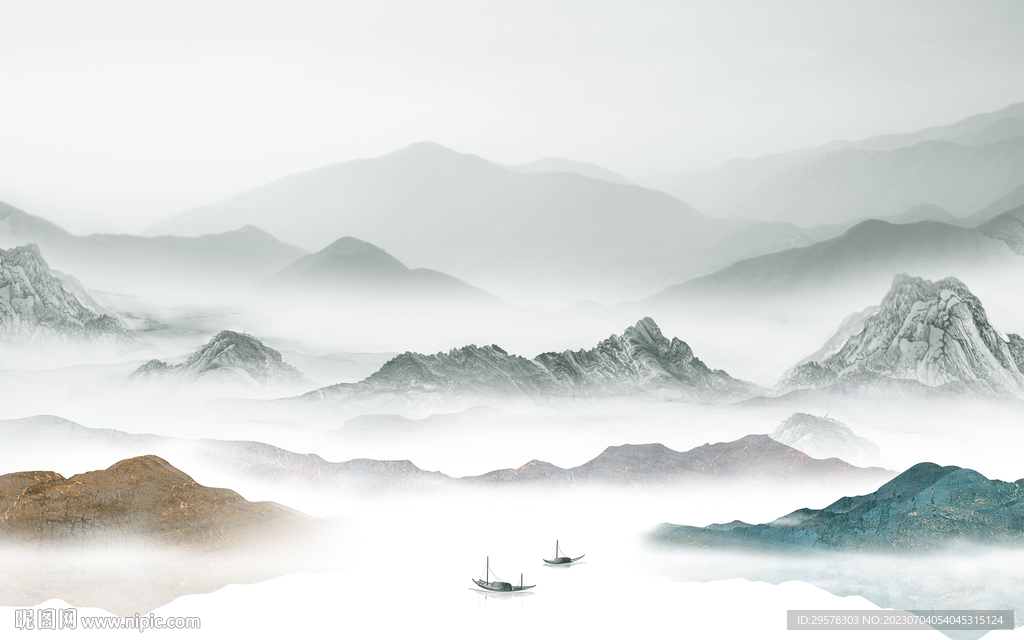 高端 現代中式山水 TIf分層