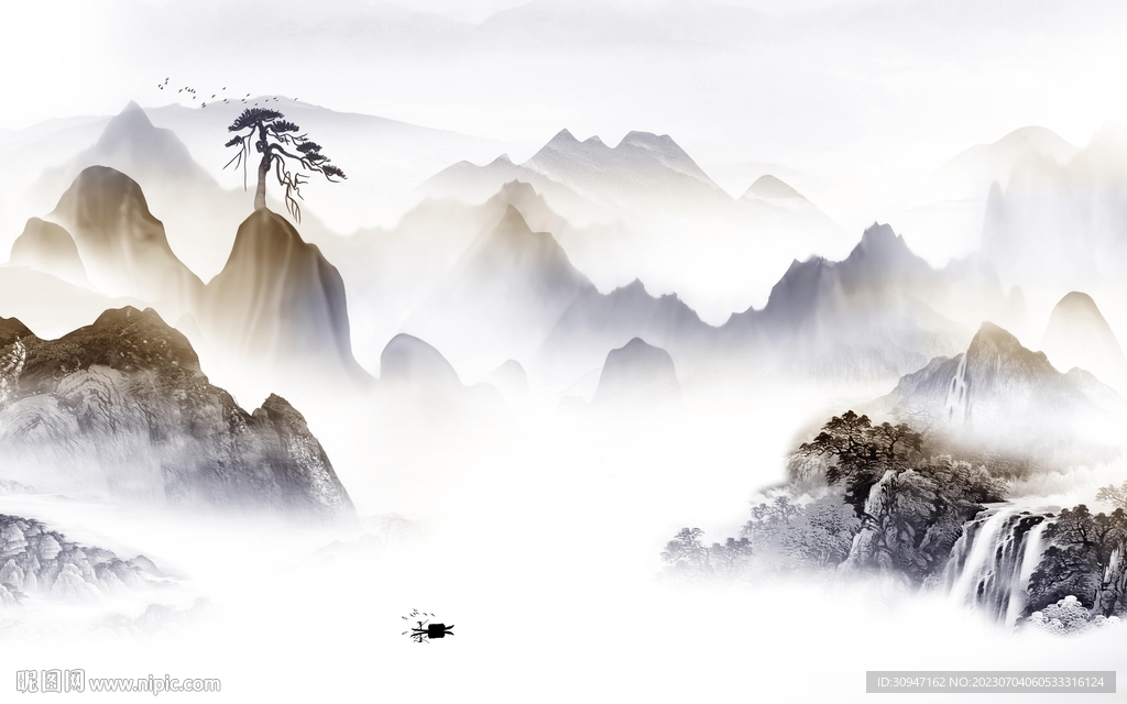高端 中式山水新圖 tIf分層