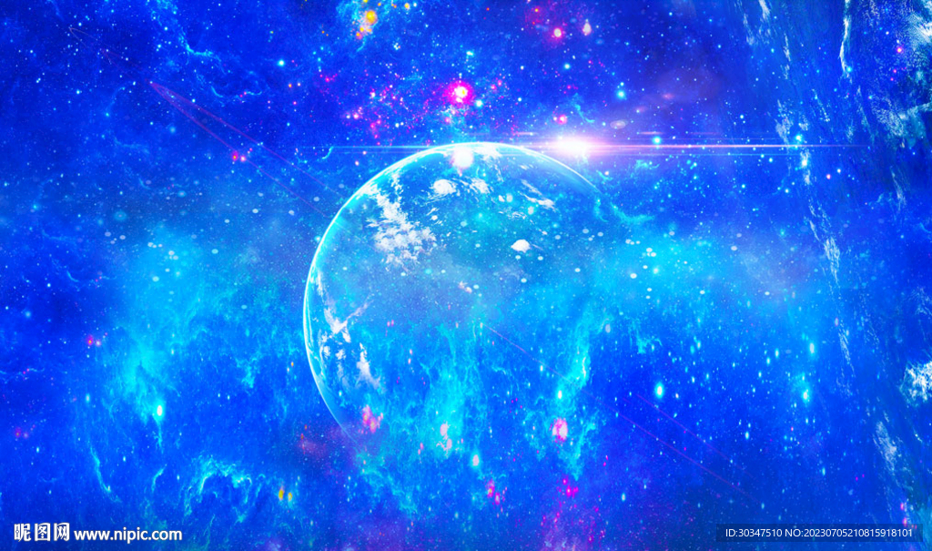 藍色宇宙星空軟膜