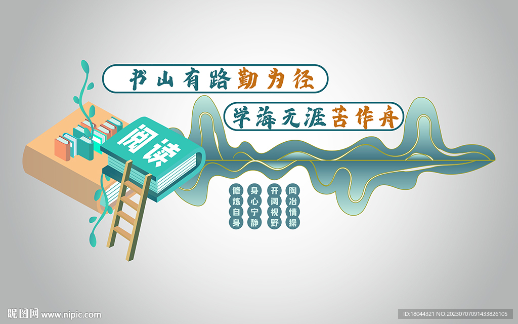 閱讀圖書館文化墻背景墻