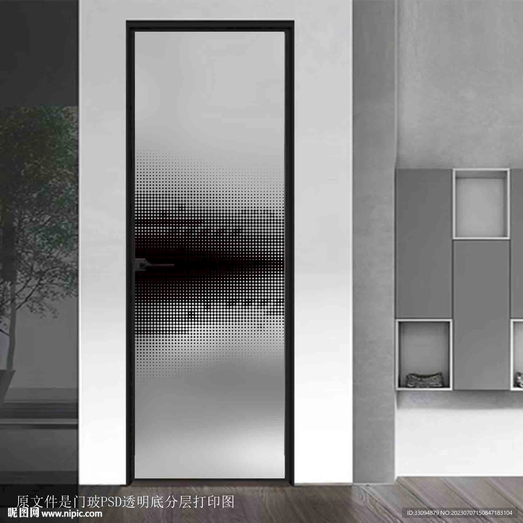 高清分層透明底平開門打印圖