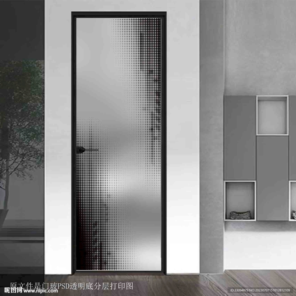 高清分層透明底平開門打印圖