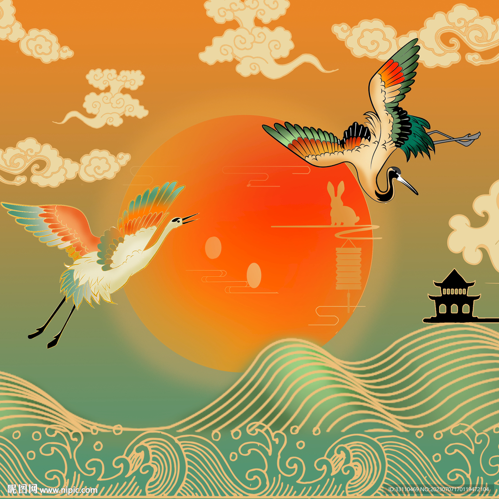 祥云瑞鶴圖