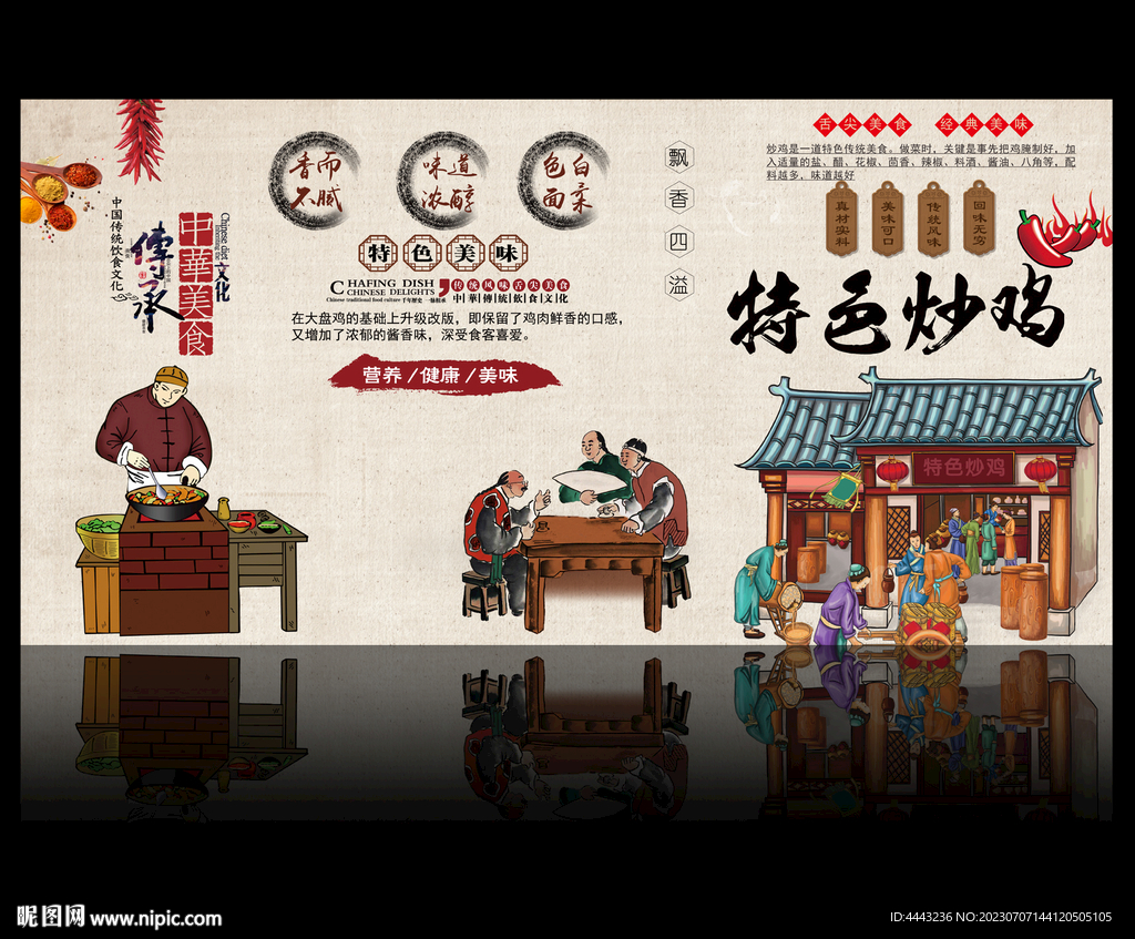 炒雞背景墻