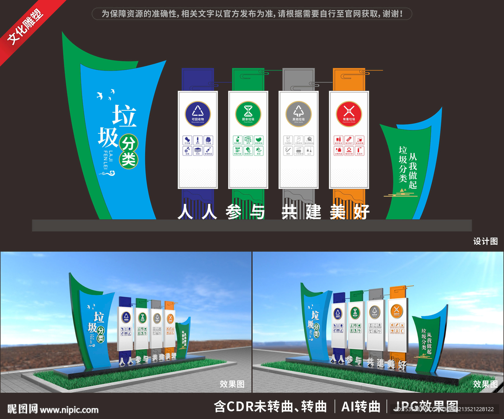 垃圾分類雕塑
