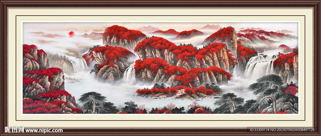 畫水墨山水畫 新中式山水畫