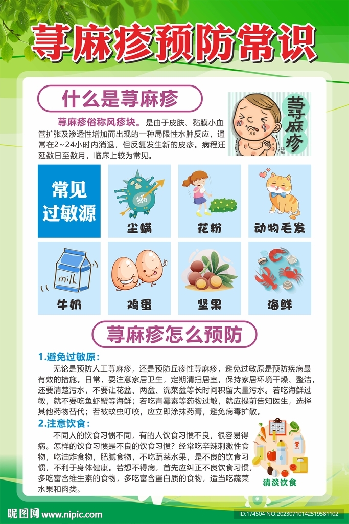 蕁麻疹預防展板