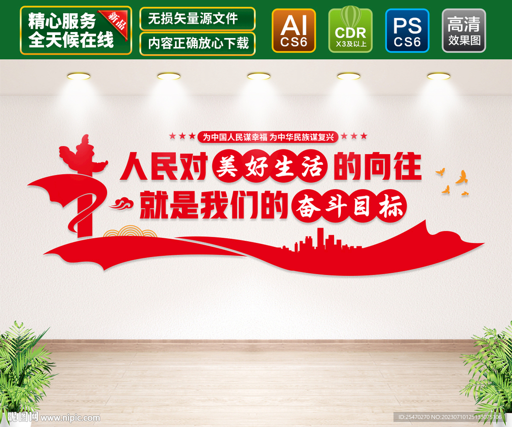 人民對美好生活的向往文化墻