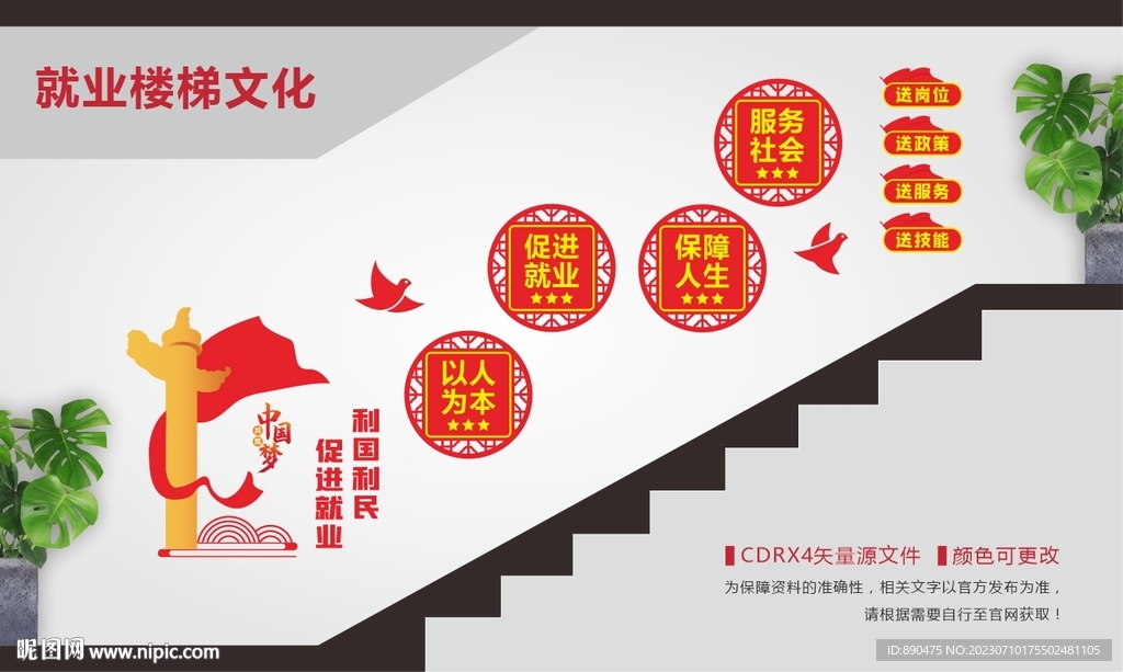 就業樓梯文化墻