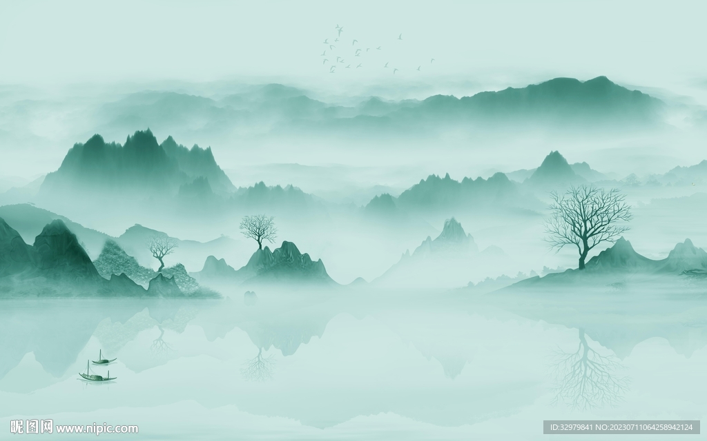 簡(jiǎn)約 高端中式山水 Tif分層
